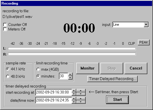 Timer Delayed Recording